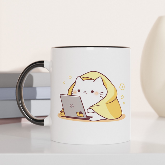 Feline Productivity Mode 11oz Ceramic Two Tone Mug