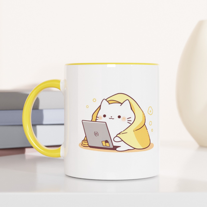 Feline Productivity Mode 11oz Ceramic Two Tone Mug