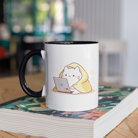 Feline Productivity Mode 11oz Ceramic Two Tone Mug
