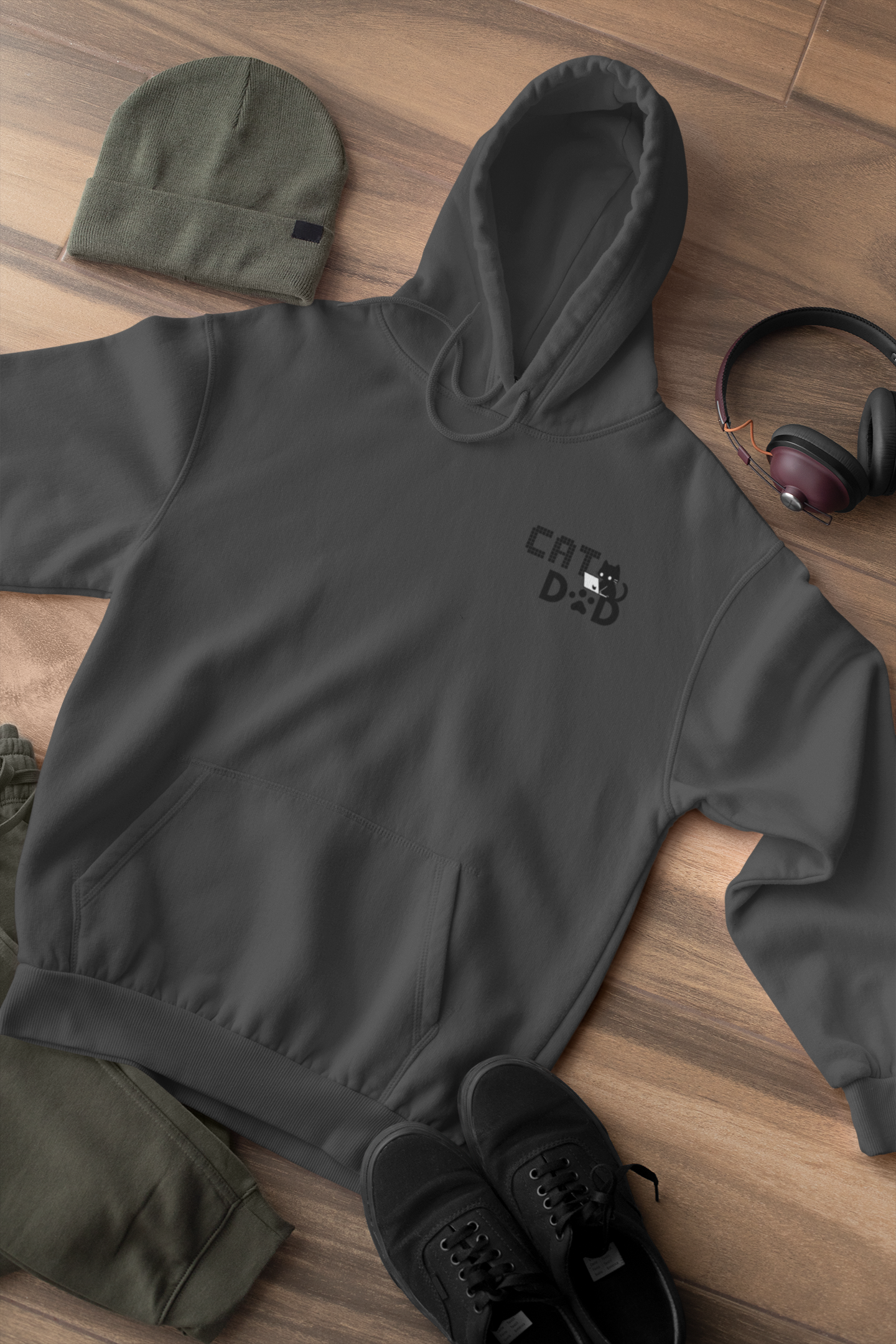 Coding Cat Dad Pocket Style Hoodie