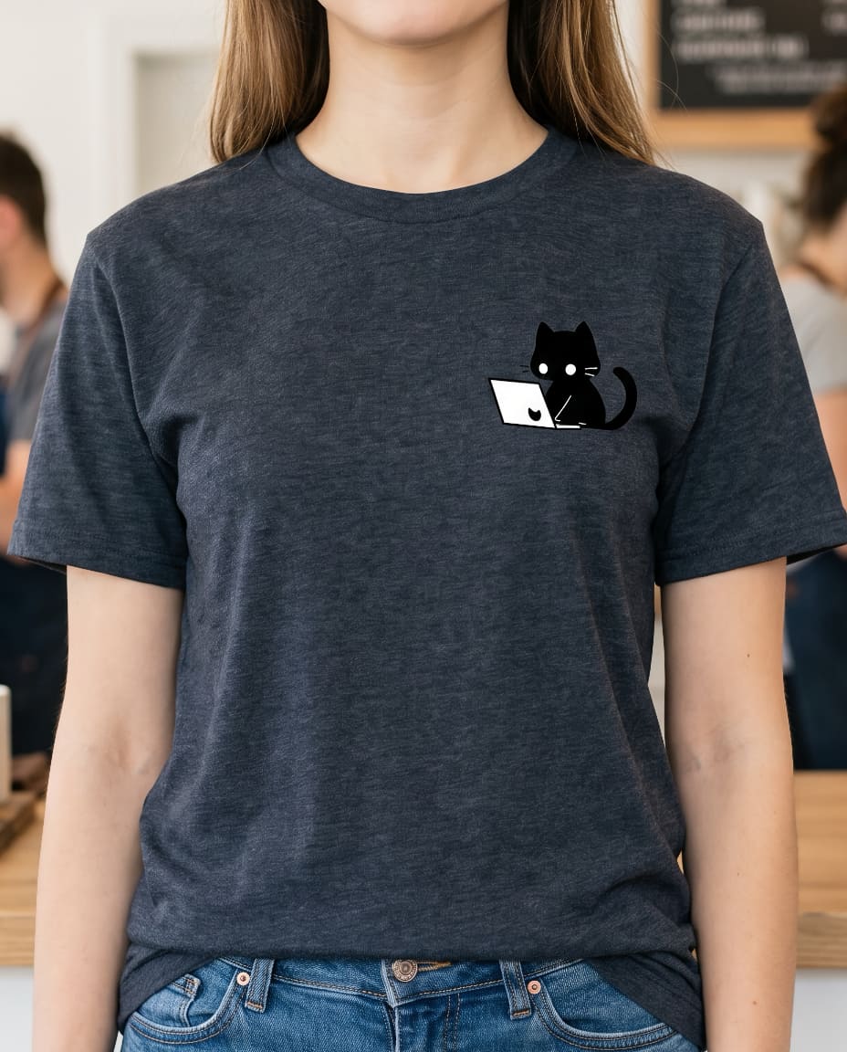 Nerdy Black Cat T-shirt