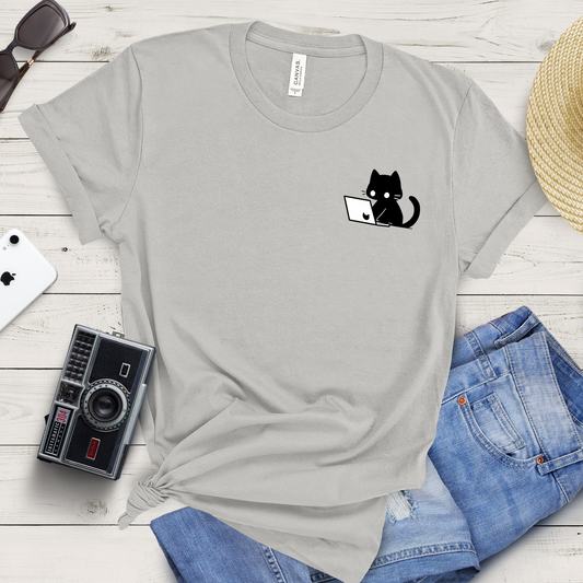 Nerdy Black Cat T-shirt