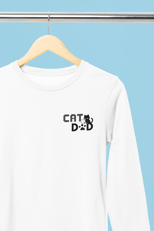 Coding Cat Dad Pocket Style Long Sleeve Tee