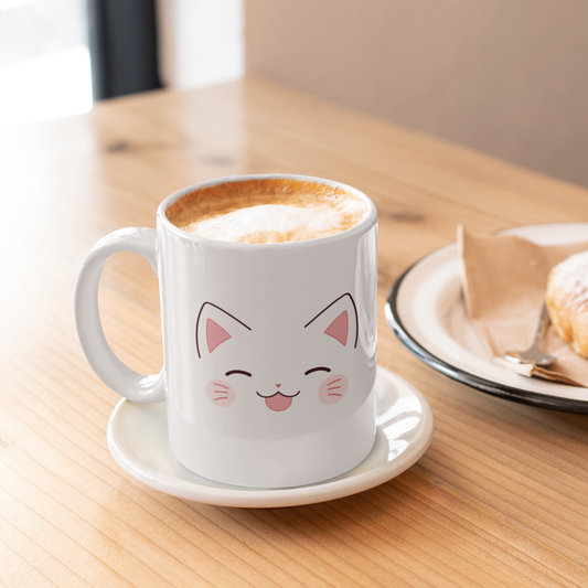 Cat Smiley Face Coffee Mug