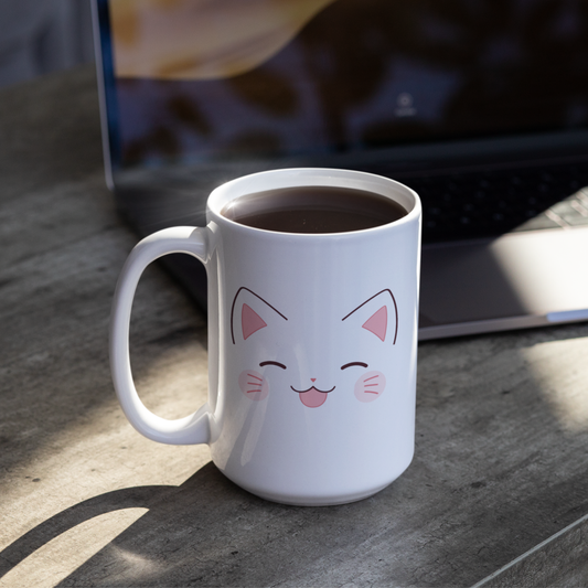 Cat Smiley Face Coffee Mug