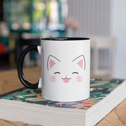Cat Smiley Face 11oz Ceramic Two Tone Mug