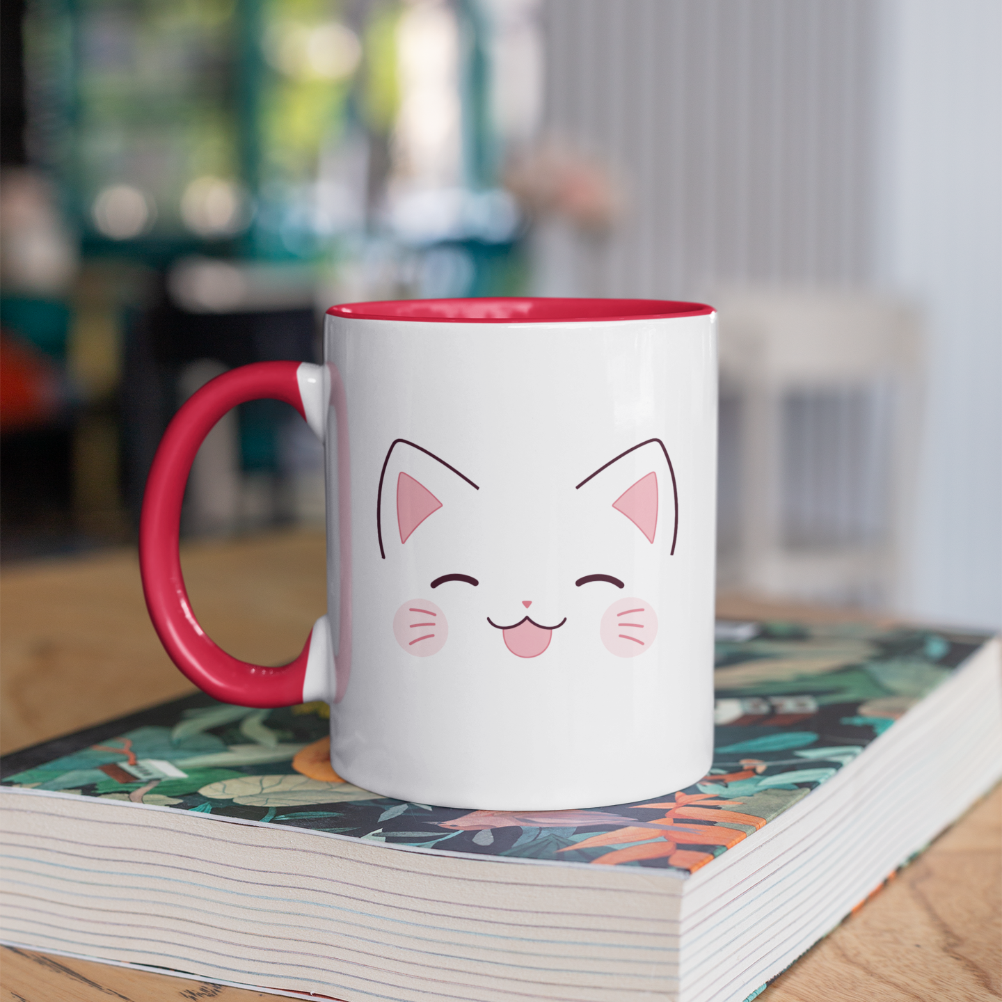 Cat Smiley Face 11oz Ceramic Two Tone Mug