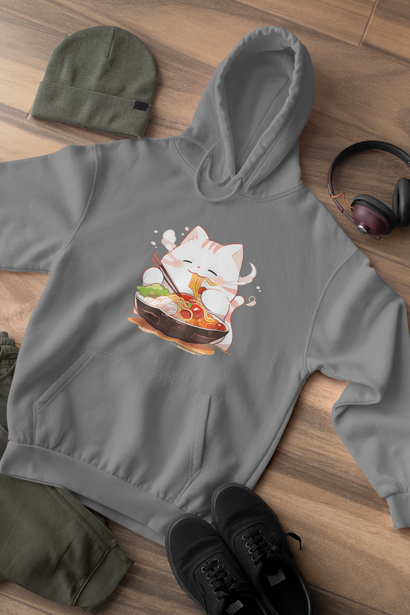 Happy Cat Ramen Feast Hoodie
