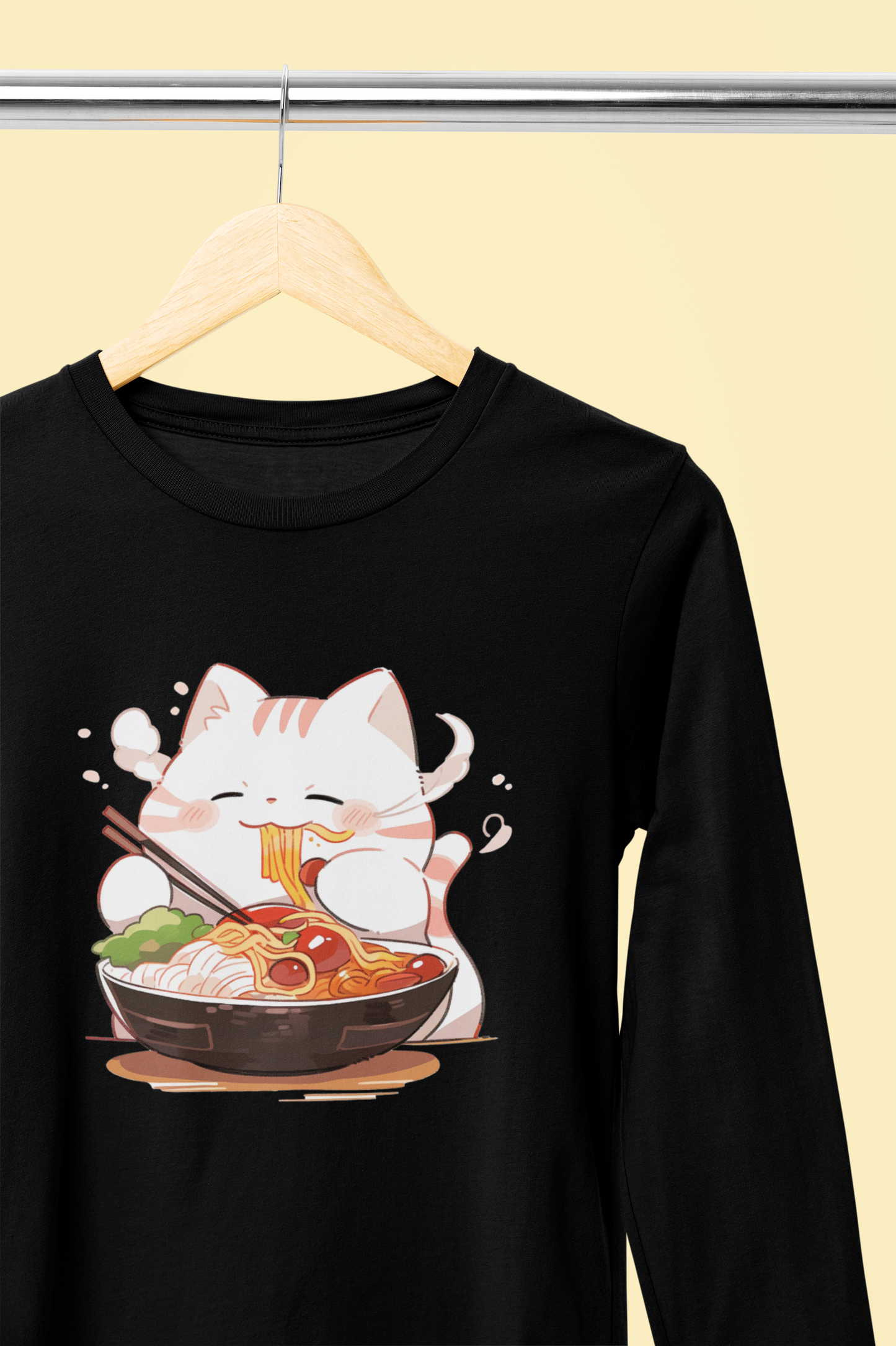 Happy Cat Ramen Feast Longsleeve Tee