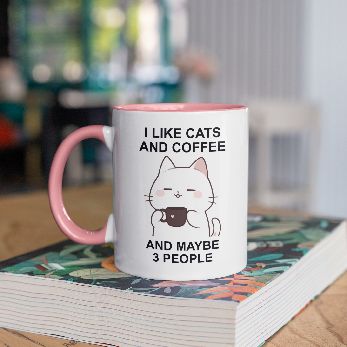 I Like Cats and Coffee and Maybe 3 People 11oz Ceramic Two Tone Mug