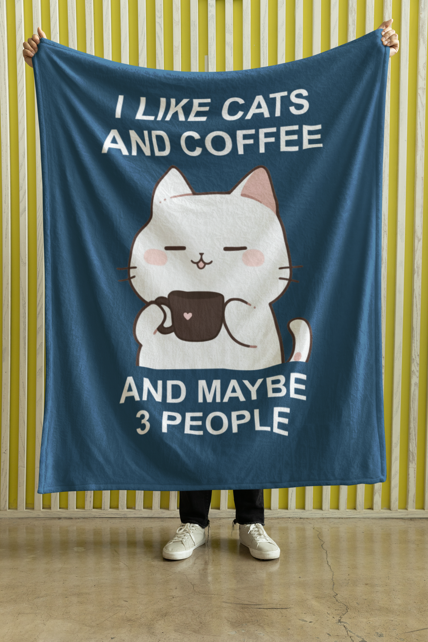I Like Cats and Coffee and Maybe 3 People Blanket