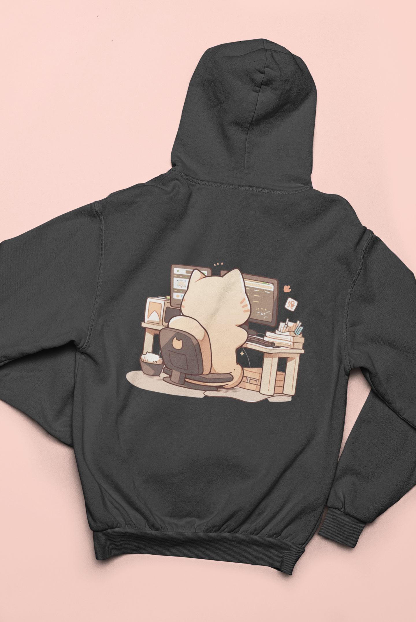 Tech-Savvy Cat Zip Hoodie