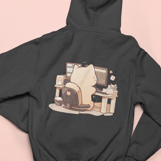 Tech-Savvy Cat Zip Hoodie