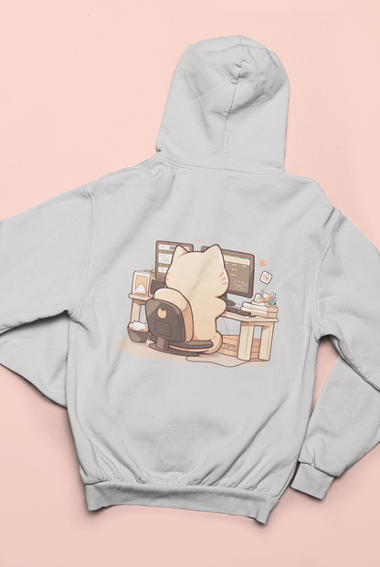 Tech-Savvy Cat Zip Hoodie