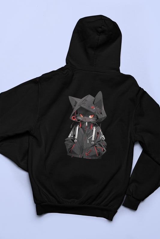 Midnight Hacker Cat Zip Hoodie