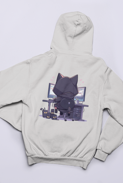 Geek Cat Hacker Zip Hoodie