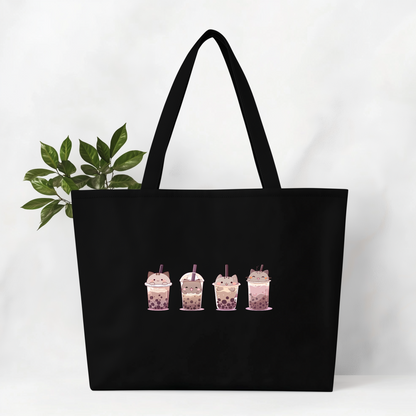 Boba Cat Party Jumbo Tote