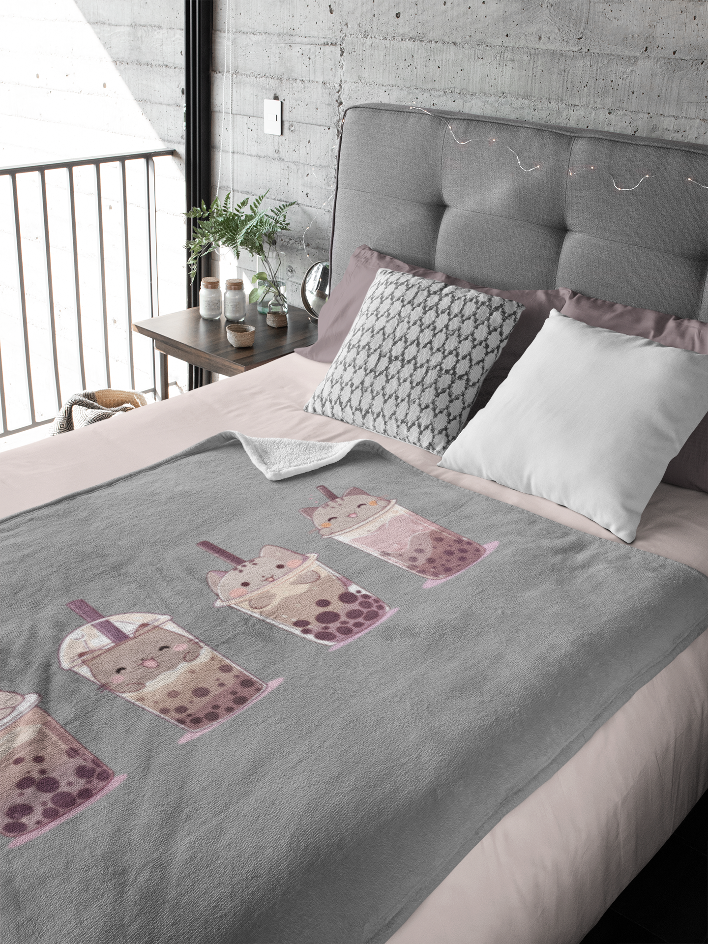 Boba Cat Party Blanket