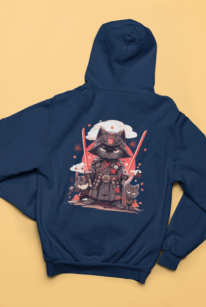 Meow of the Dark Side: Darth Samurai Cat Zip Hoodie