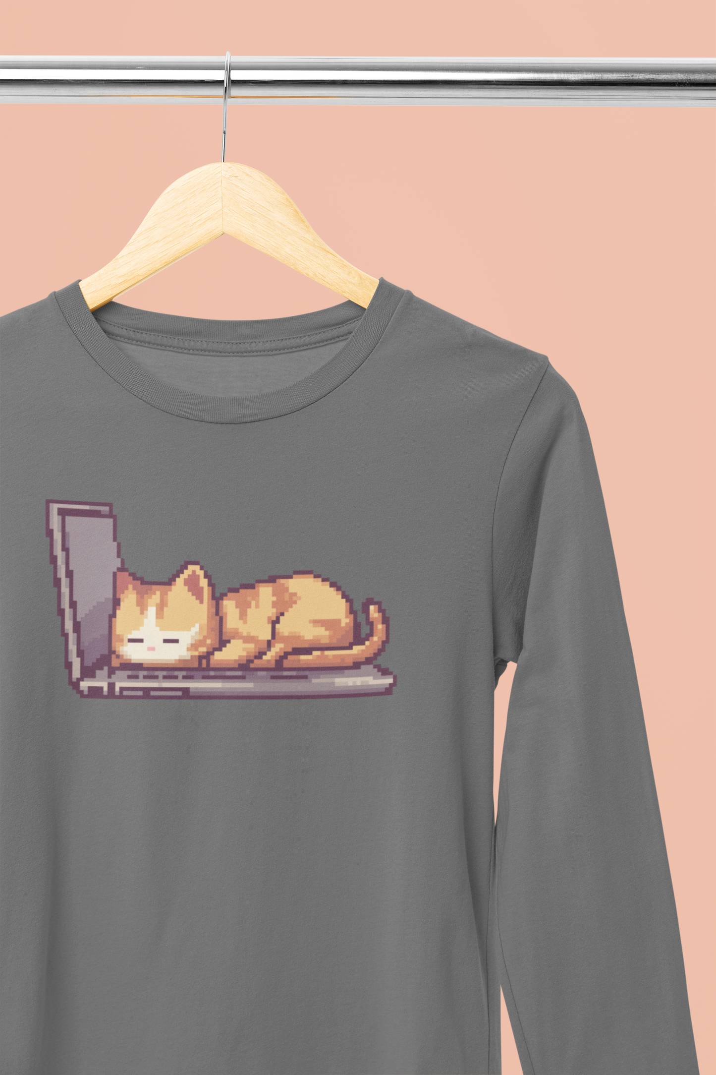 Pixel Nap Cat Long Sleeve Tee