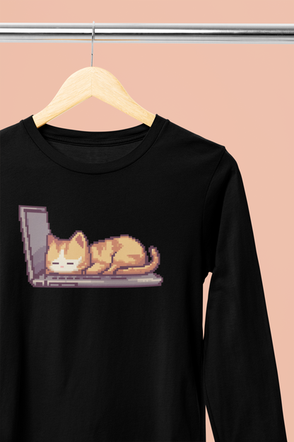 Pixel Nap Cat Long Sleeve Tee