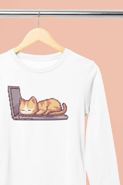 Pixel Nap Cat Long Sleeve Tee