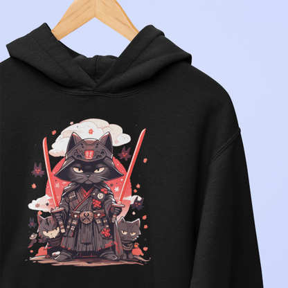 Meow of the Dark Side: Dark Samurai Cat Hoodie