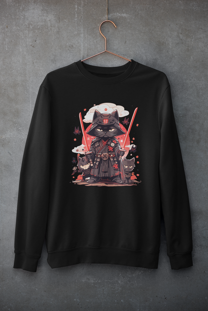 Meow of the Dark Side: Dark Samurai Cat Sweatshirt