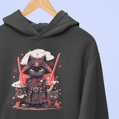 Meow of the Dark Side: Dark Samurai Cat Hoodie