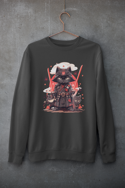 Meow of the Dark Side: Dark Samurai Cat Sweatshirt