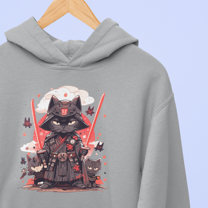 Meow of the Dark Side: Dark Samurai Cat Hoodie