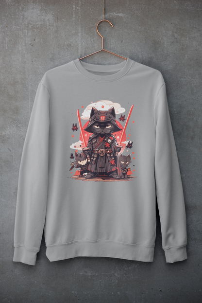 Meow of the Dark Side: Dark Samurai Cat Sweatshirt