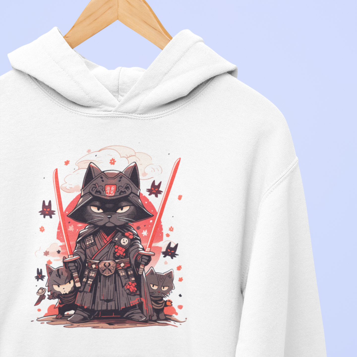 Meow of the Dark Side: Dark Samurai Cat Hoodie
