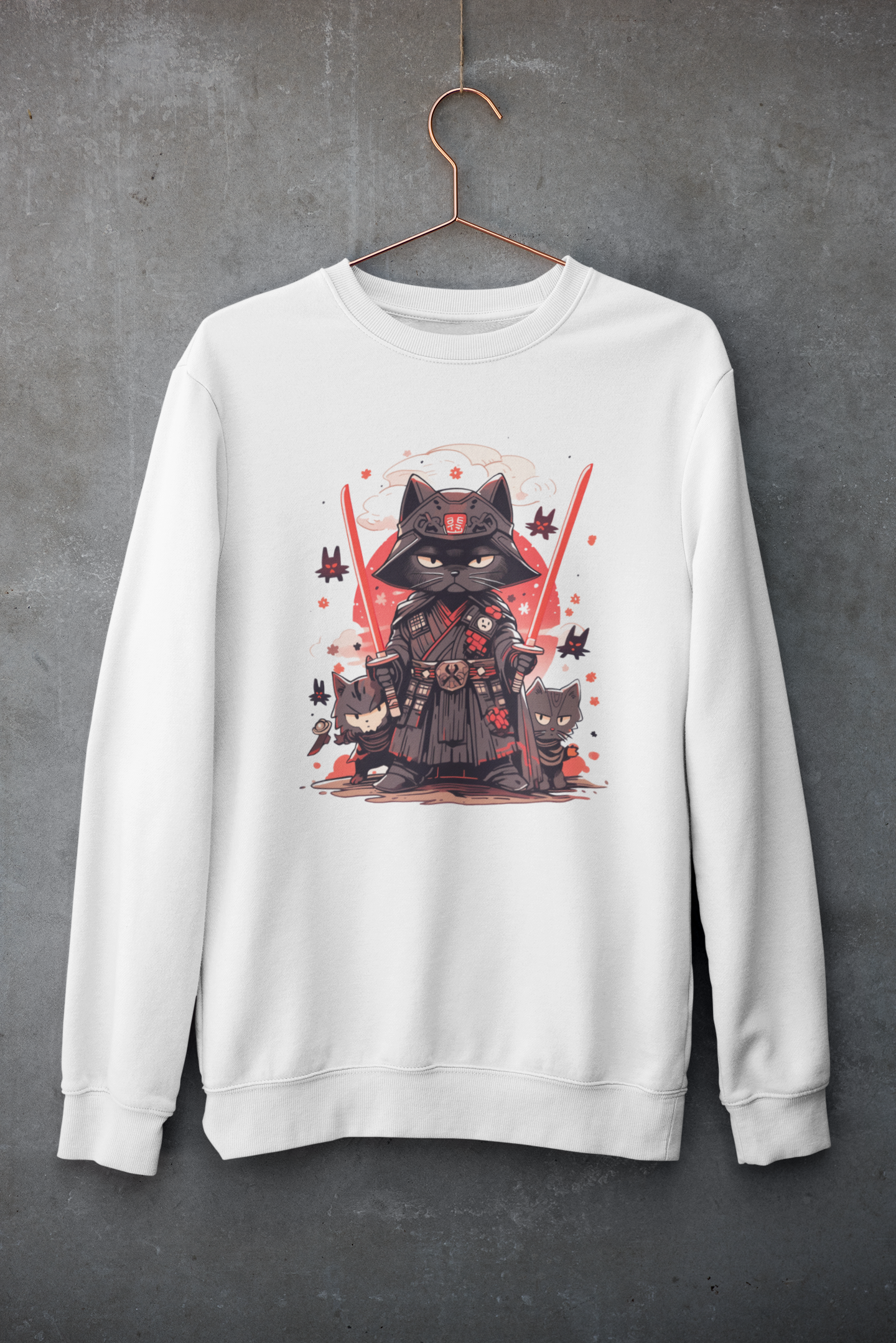 Meow of the Dark Side: Dark Samurai Cat Sweatshirt