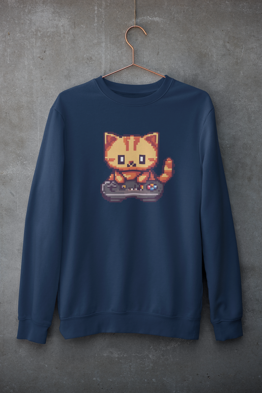 Pixel Gamer Cat Sweatshirt