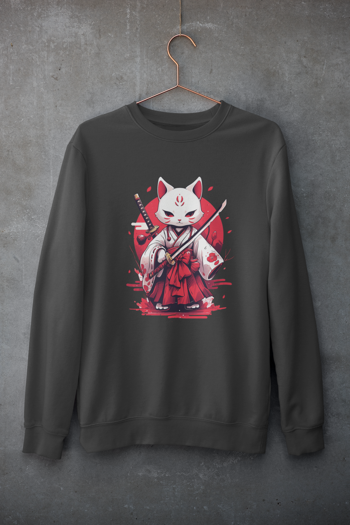 White Ronin Cat Sweatshirt