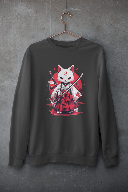 White Ronin Cat Sweatshirt