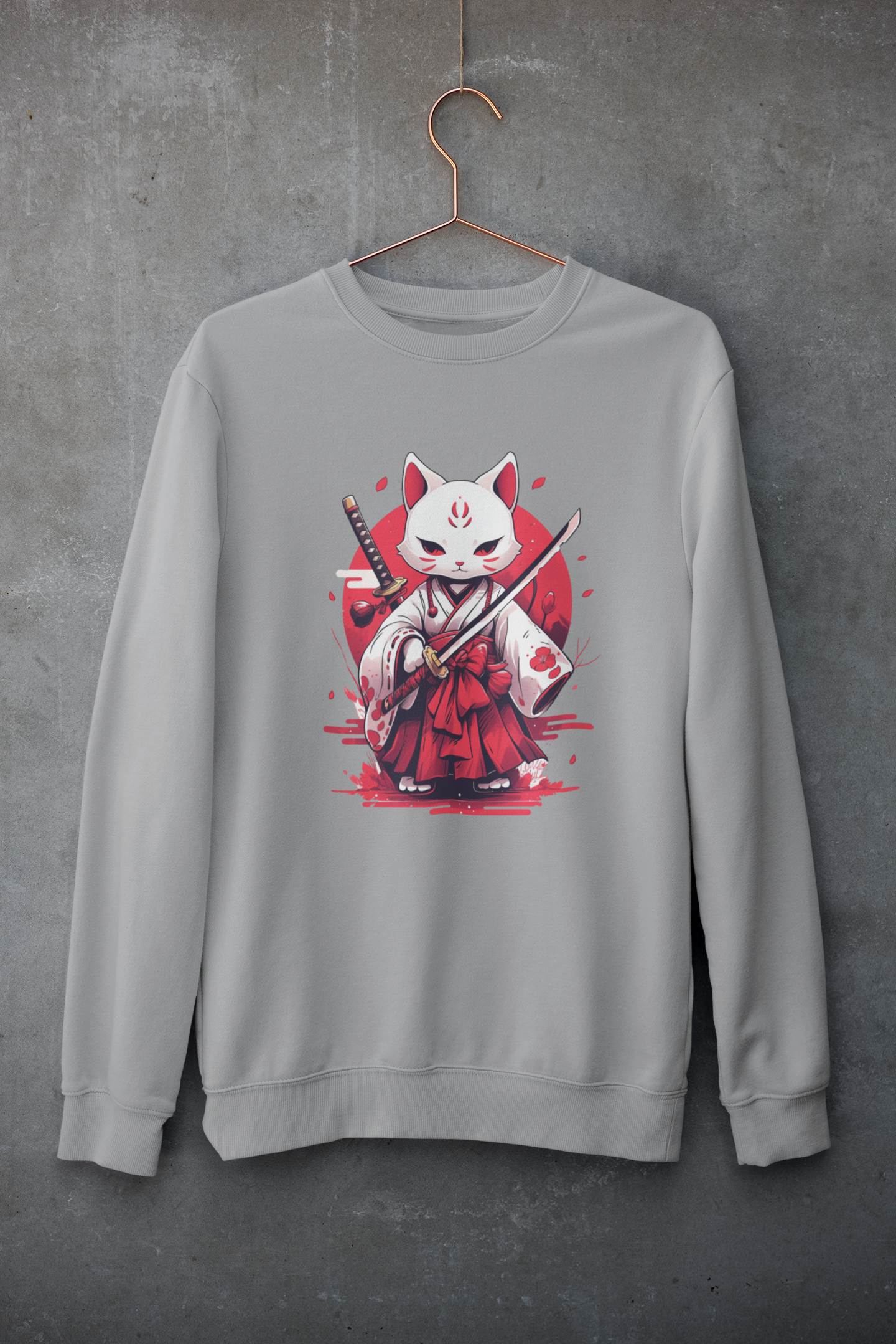 White Ronin Cat Sweatshirt