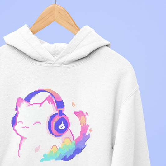Pixel Music Cat Hoodie