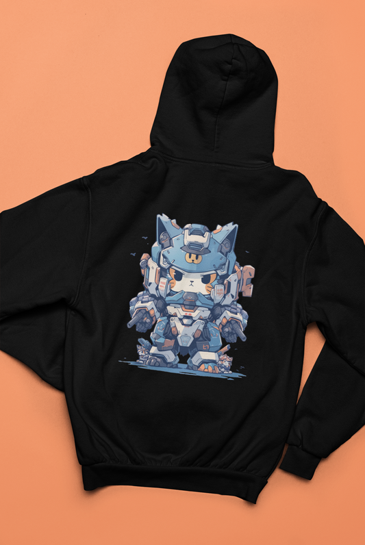 Azure Samurai Robo-Cat Zip Hoodie