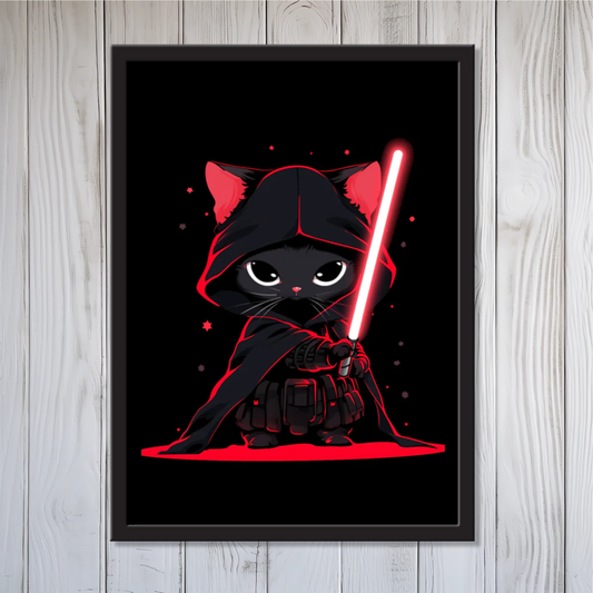 Cat Vader Framed Canvas Wall Art