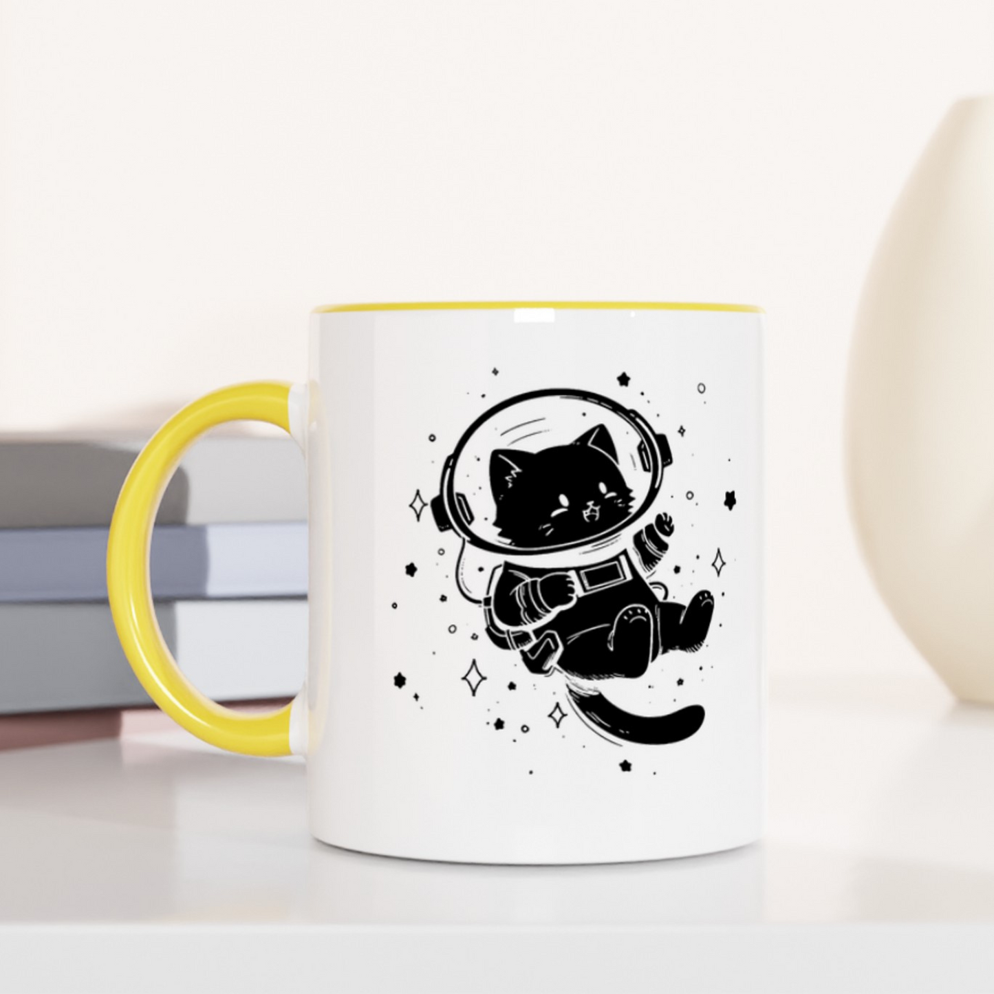 Galactic Cat Explorer 11oz Ceramic Two Tone Mug
