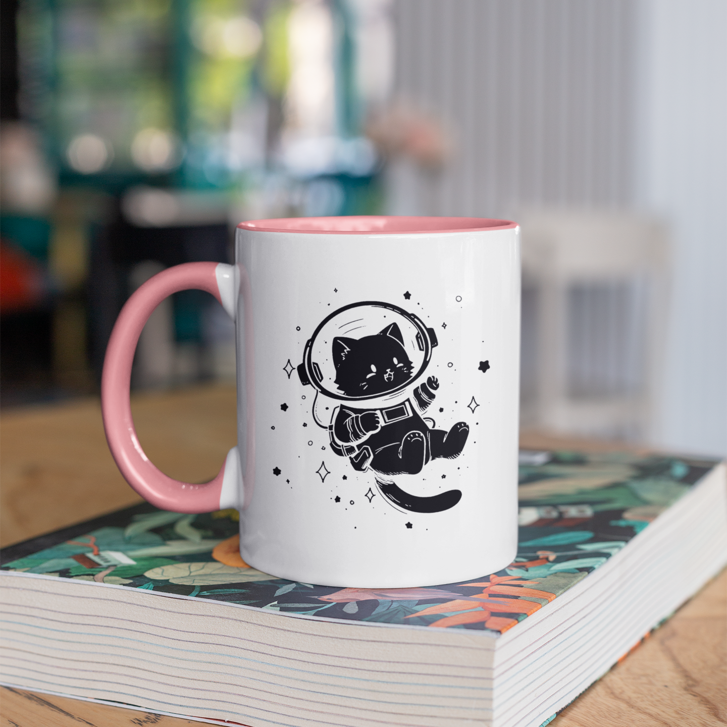 Galactic Cat Explorer 11oz Ceramic Two Tone Mug