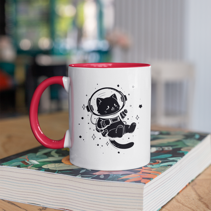 Galactic Cat Explorer 11oz Ceramic Two Tone Mug
