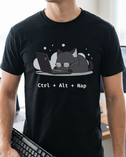 Cat Ctrl + Alt + Nap T-Shirt