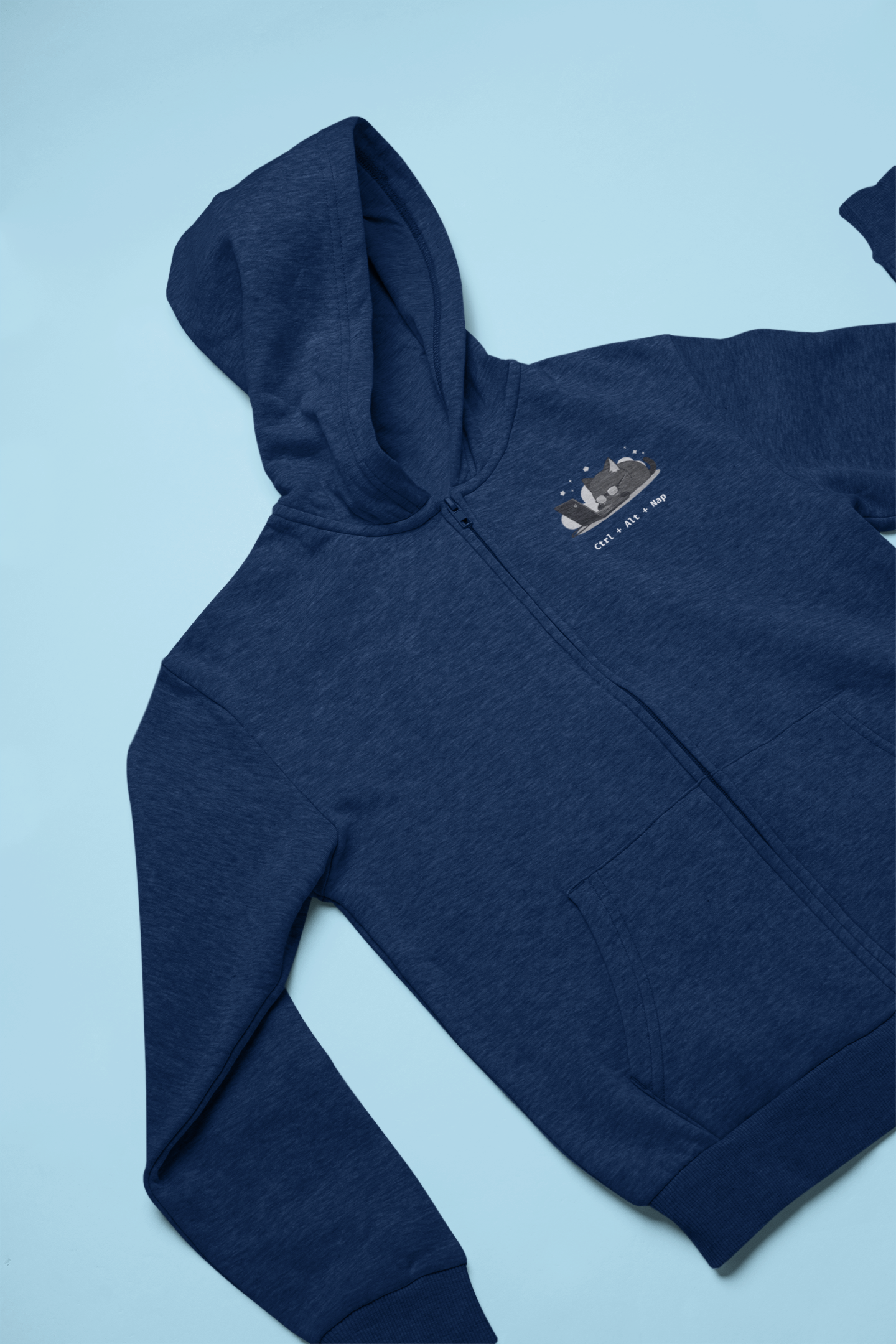 Ctrl + Alt + Nap Pocket Style Zip Hoodie