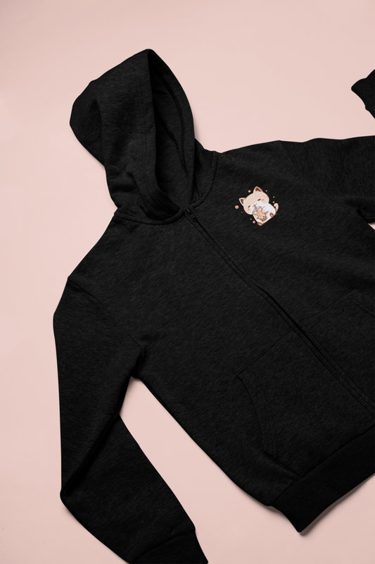 Purr-fect Boba Bliss Zip Hoodie