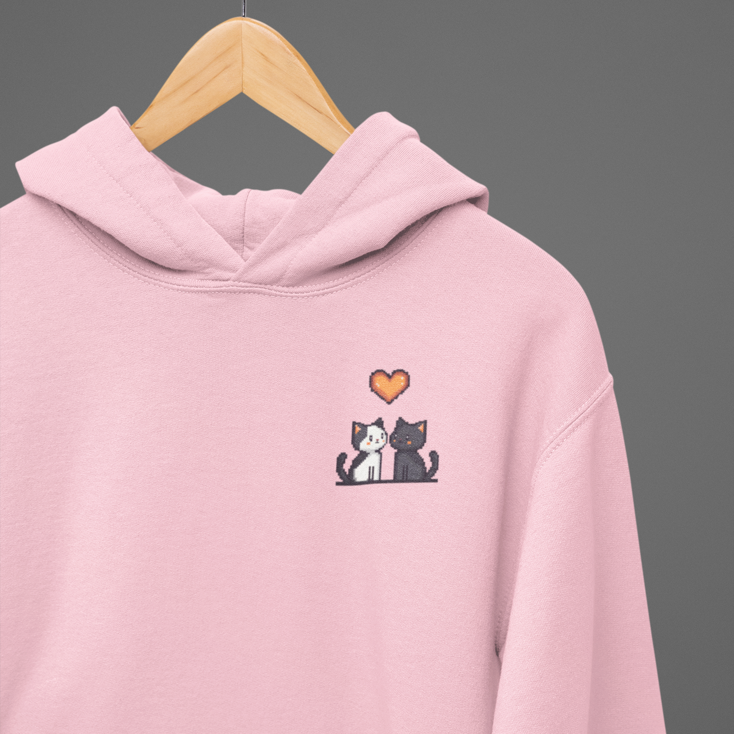 Pixel Pawfect Love Pocket Style Hoodie