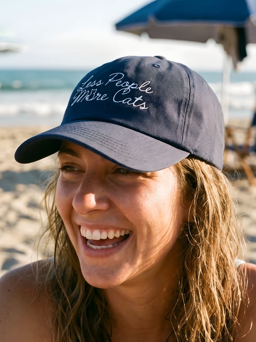 Less People More Cats Embroidered Hat - Cat Lover Cap