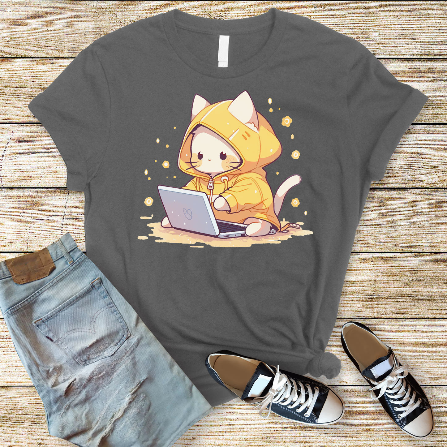 Kawaii Kitty Coder T-Shirt